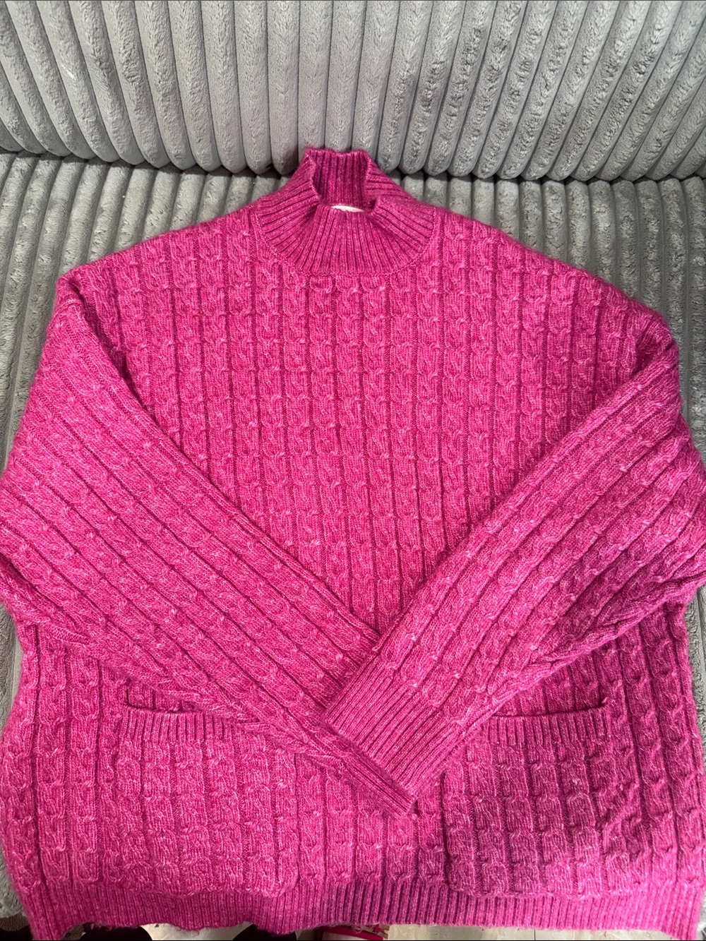 St. John's Bay Hot Pink Cable Knit Turtleneck Sweater